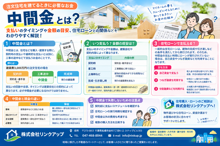 中間金をわかりやすく解説する住宅購入ガイド